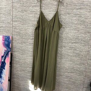 Coastal beach Vibes – Olive Green Maxi Sundress, Size 3XL WINTER SALE!